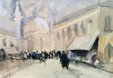 A Market Scene in North Africa, Possibly Cairo